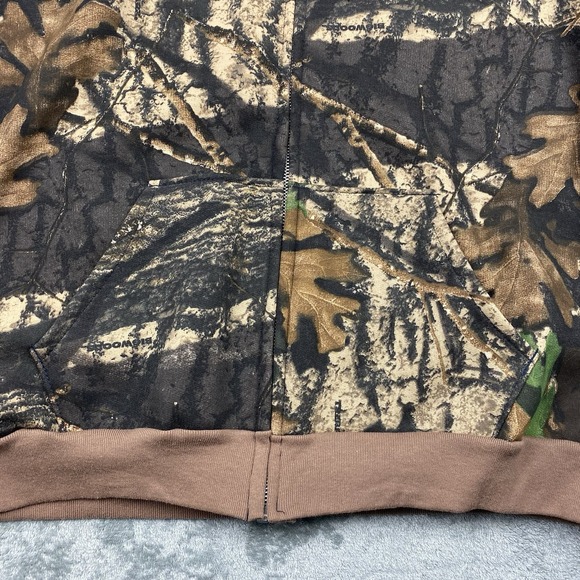 Vintage Camo Hoodie‎ Mens Size XL Bigwoods Trebark Full Zip Angler Bait Casting - Picture 5 of 15